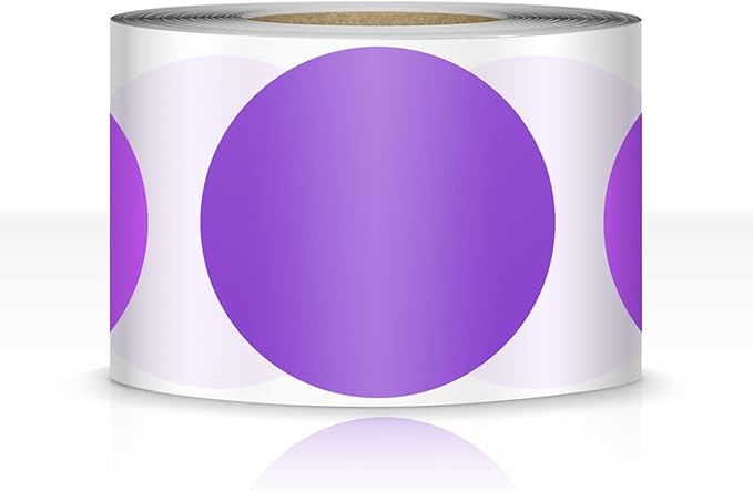 500 PCS Dot Sticker Tape 2" Inch Round Color Coding Labels Removable Writable by EVQ