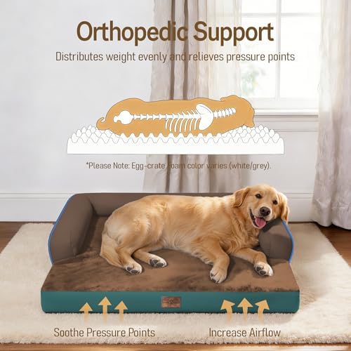 Comfort Expression Washable Dog Bed with Bolster for Medium to Large Dogs - Image 2