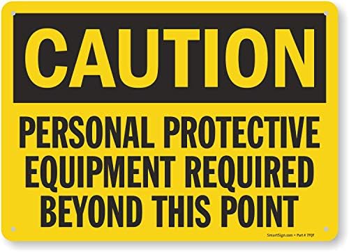 SmartSign "Caution - Personal Protective Equipment Required" Sign | 10" x 14" Plastic by SmartSign