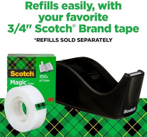 Scotch Desktop Tape Dispenser,Black Two-Tone,1 Dispenser/Pack (C60-BK),(Pack of 12) - Image 7