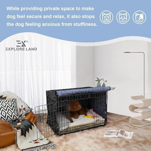 Explore Land Pattern Dog Crate Cover, 24 Inches (Brief Polygonal) - Image 6