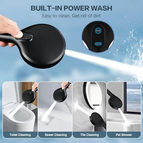 BRIGHT SHOWERS Filtered Shower Head with Handheld, High Pressure 9 Spray Mode Showerhead with Long Hose and Bracket, Water Softener Filters Beads for Hard Water - Removes Chlorine, Matte Black - Image 6