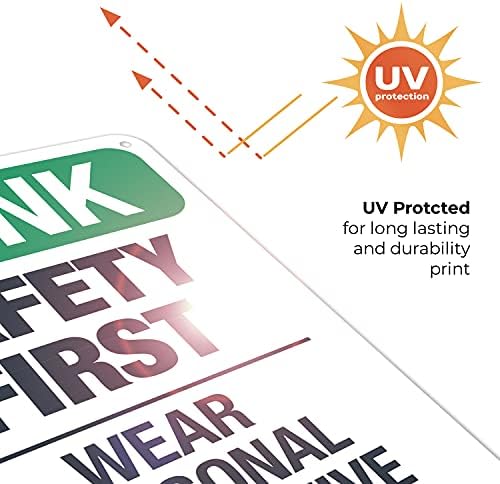 Think Safety First Wear Personal Protective Equipment Sign, - Image 5