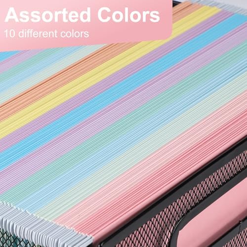 Hanging File Folders, 60 Pack Letter Size Hanging File folders with 1/5-cut Tabs, Stay Organized for Your Home and Office Bulk File, Documents and Paper, Macaron 10 Colors - Image 6