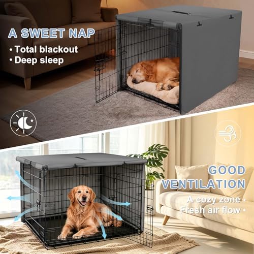 Explore Land Dog Crate Cover, 54 inches, Grey - Image 6