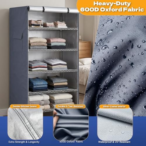 Shelf Cover for Storage Racks, Fits 36"W x 14"D x 72"H Shelving Unit - Image 2
