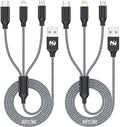Multi Charging Cable 10ft 2Pack 3 in 1 Charger Cord, Long Multiple Cable by XnewCable