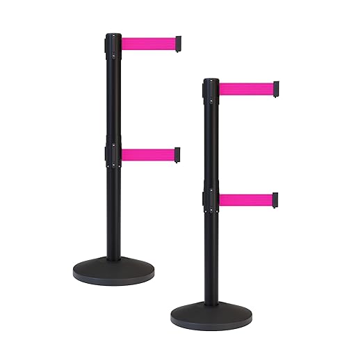 Crowd Control Warehouse CCW Series RBB-100D Set of 2 Stanchion Retractable Belt by Crowd+Control+Warehouse