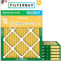 Filterbuy 20x22x1 Air Filter MERV 11 Pet & Allergy Defense (6-Pack) by Filterbuy