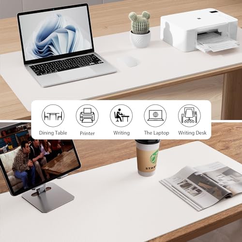 Aothia Leather Desk Pad Protector, Mouse Pad, Office Desk Mat, Non-Slip PU Leather Desk Blotter, Laptop Desk Pad, Waterproof Desk Writing Pad for Office and Home (36" x 17", Off-White) - Image 5