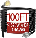 Skrizcable 14/3 100 FT Extension Cord Outdoor, Black Power Cord by Skrizcable