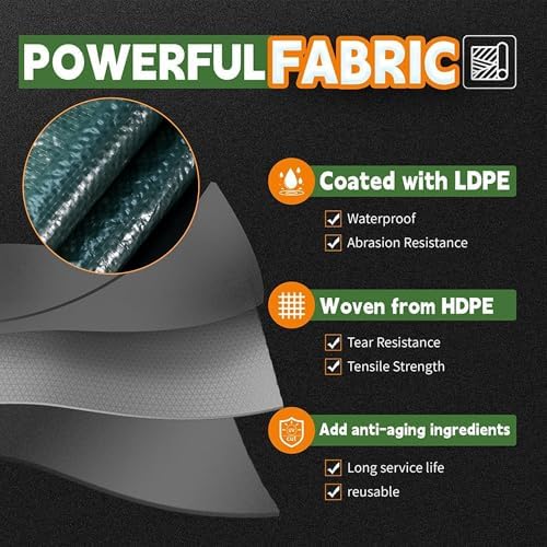 RAINDEWAY Green Tarp 6x10 Feet,5.5Mil Multipurpose Waterproof Tarps Cover - Image 3