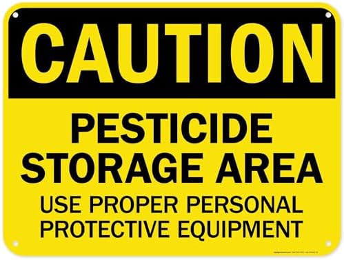 Caution Pesticide Storage Area Use Proper Personal Protective Equipment Sign, 18x24 Inches, 55 mil thick HDPS (high density polystyrene), Made in USA by My Sign Center by MySignCenter