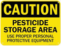 Caution Pesticide Storage Area Use Proper Personal Protective Equipment Sign, 18x24 Inches, 55 mil thick HDPS (high density polystyrene), Made in USA by My Sign Center by MySignCenter