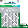 Filterbuy 20x24x2 Air Filter MERV 8 Dust & Allergy Defense (2-Pack) by Filterbuy