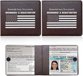 Ziciner Car Registration Insurance Holder, 2Pack Essential Auto Card Document Glove Box Organizer with Touch Fastener, Vehicle Interior Accessories Perfect for Most Car, Truck, SUV (Brown/White Flag) by Ziciner