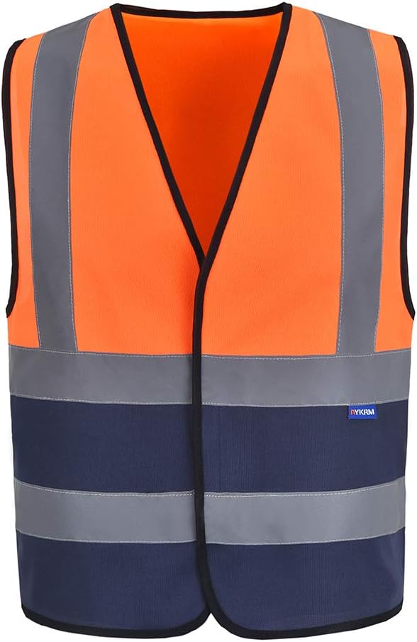 AYKRM 12 colour High visibility viz vest hi vis viz reflective work by AYKRM