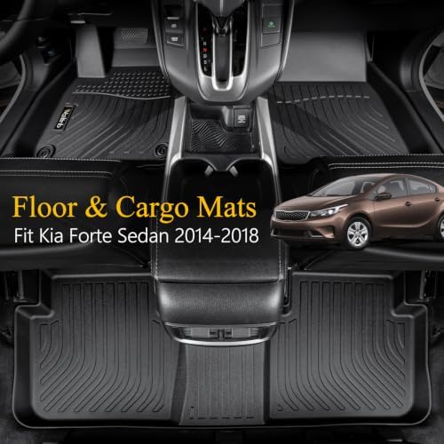 Floor Mats & Cargo Mats Set Fit Kia Forte Sedan 2014-2018 - Image 2