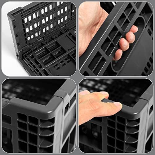 Collapsible Storage Bin Containe，52 Liter Transferheavy duty plastic storage box ,milk crates heavy duty Transit storage of various items black (1) - Image 5