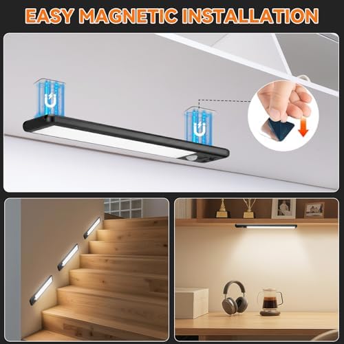 Under Cabinet Lighting Wireless, 10inch Motion Sensor Light, 3Pack-Black - Image 6