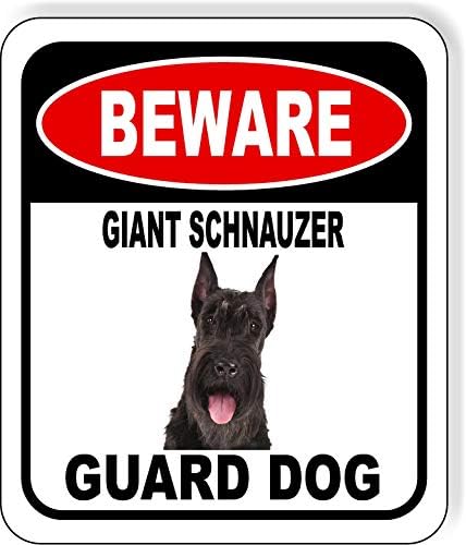 BEWARE GIANT SCHNAUZER GUARD DOG Aluminum Composite Outdoor Sign 15" x18" Metal Security Notice for Yard, Fence, Porch, Property, and Business – No Trespassing, Warning, Attack Dogs, Protection by WorkHouseSigns