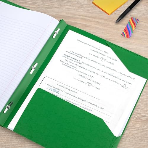 Five Star 2-Pocket Plastic Folder with Stay-Put Tabs and Prong Fasteners, Holds 8.5" x 11" Paper, Assorted Colors, 4 Pack (340300A) - Image 5