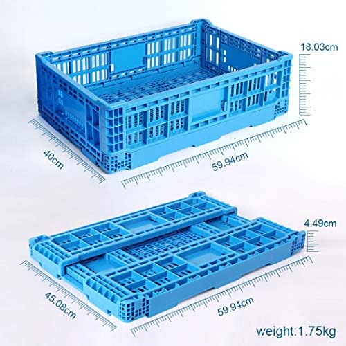 Collapsible Storage Bin Containe，43 Liter Transfer box,crate Transit storage of various items (23.6" L x 15.7" W x 7.1" H) - Image 4
