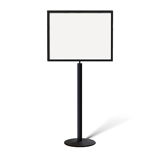 Floor Standing Sign Frame with Steel Low Profile Base, 22 inches by 28 inches by Trafford+Industrial
