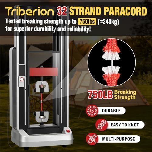 Paracord Rope 750 lb - 500ft 5/32" Parachute Cord 4MM 12-Strand para Cord - Heavy Duty Spool String for Survival,Camping Gear, Survival Bracelet, Clothesline - Red - Image 2