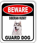 BEWARE SIBERIAN HUSKY GUARD DOG Aluminum Composite Outdoor Sign 8.5" x10" Metal Security Notice for Yard, Fence, Porch, Property, and Business – No Trespassing, Warning, Attack Dogs, Protection by WorkHouseSigns