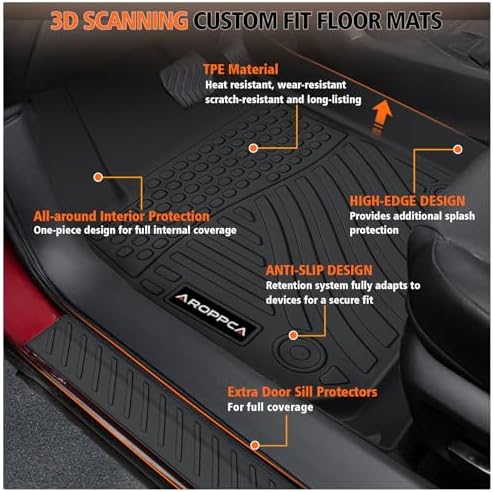 All Weather Floor Mats Cargo Liner for Chevy Malibu 2016-2023 2024 2025 - Image 3