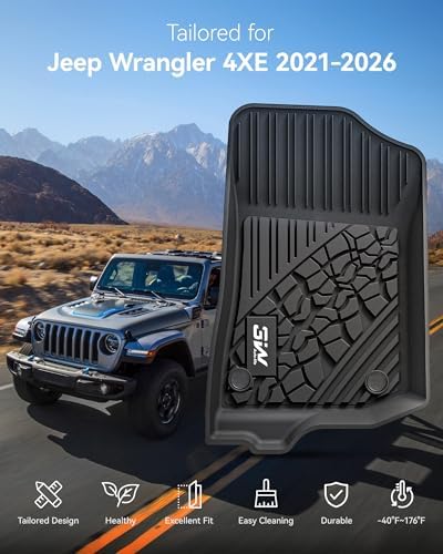 3W Floor Mats & Cargo Liner for Jeep Wrangler 4XE 2021-2026 (Non JL/JK) - Image 2