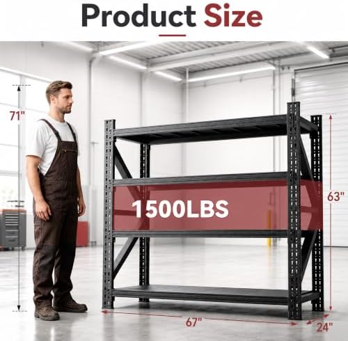 SAWJEC 6000LBS Heavy Duty Metal Garage Shelving Storage Shelves - Image 2
