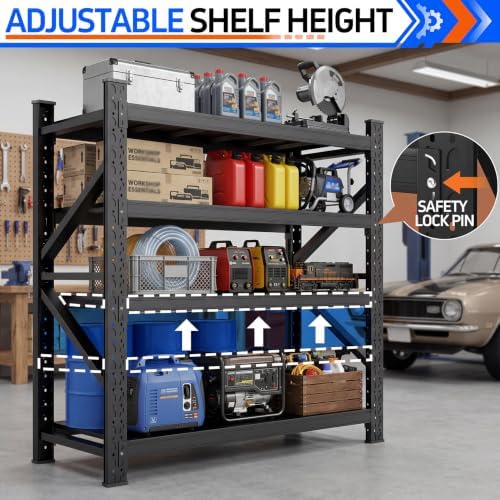 LLIIFFFEE Heavy Duty 4-Tier Metal Storage Garage Shelving Unit - Image 4