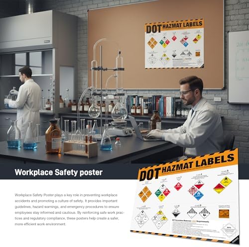 DOT Hazmat Labels Poster – 49 CFR 172 Hazardous Materials Warning Labels Chart, Class 1–9 Hazard Identification Guide for Warehouses, Transportation, Chemical Safety & HazMat Training - Image 5