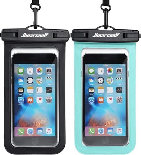 Hiearcool Waterproof Phone Pouch, Waterproof Phone Case, Black&Green 2-Pack by Hiearcool