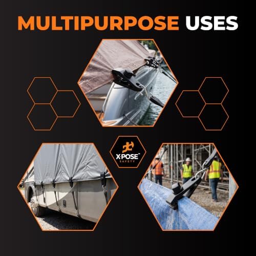 Xpose Safety 100 Pack Heavy Duty Reusable Tarp Clips - Image 2