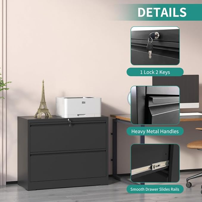 2 Drawer Lateral File Cabinet - Image 4