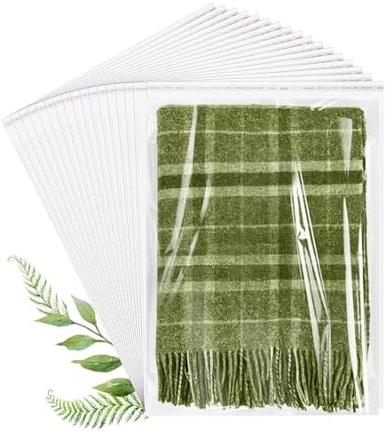 70 Pack 12x18" Clear Cellophane Bags for Shirts, Gift Wrapping, Artwork by COIDEA