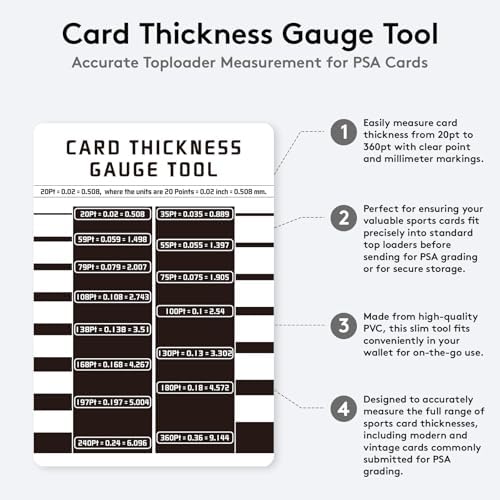 Card Centering Grading Tool – Sports Cards Grading Kit with Card Centering Grading Tool, Thickness Measuring Card, Sports Card Inspection Kit, and Trading Card Measuring Tools for PSA BGS Grading - Image 5