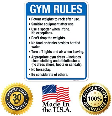 Gym Rules Return Weights to Rack After Use Sanitize Equipment After Use - Image 5
