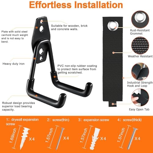 HUPBIPY Garage Hooks Heavy Duty, Large Square Wall Hooks - Image 3