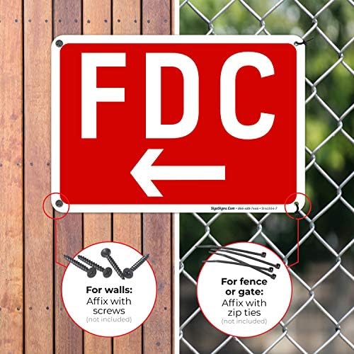 FDC Left Arrow Sign, Red Background, - Image 4
