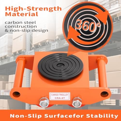 Machinery Skates, Heavy Duty Industrial Rollers w/Non-Marring Wheels for Factory, Warehouse, Workshop - Image 6