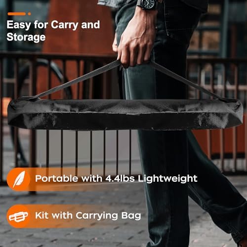 Rechargeable LED Work Light with Stand, 67" Tall Portable Cordless Work Light, 8AH Battery, 500/1500/2500 Lumen, 4000/6500K Dimmable Camping Light with Detachable Tripod Orange (Carrying Bag Included) - Image 6