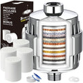 20 Stage Shower Head Filter for Hard Water with 4 Cartridges Replacements by Dwavele