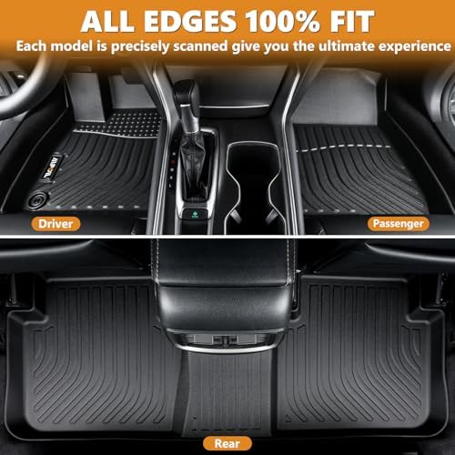 AIPOIL® Floor Mats for 2003-2008 Toyota Corolla (Not Fit Front Seats with Heated Vents Underneath) Fits 1st & 2nd Row TPE All Weather Anti-Slip Floor Liners Full Set Custom Car Mats Accessories, Black - Image 2