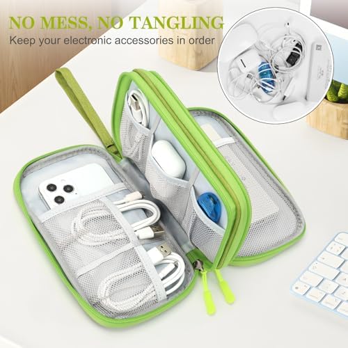 FYY Electronic Organizer, Travel Tech Pouch Bag, Medium, Green - Image 5