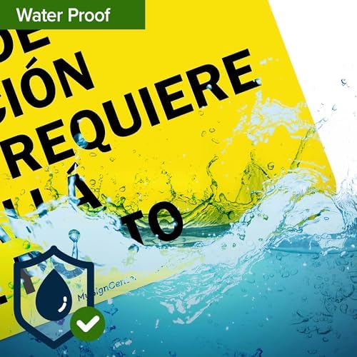 Caution Personal Protective Equipment Required Beyond This Point Bilingual Osha Sign, 10x14 Inches, 55 mil thick HDPS (high density polystyrene), Made in USA by My Sign Center - Image 7