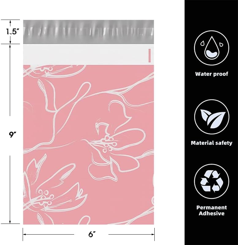 POLYSELLS 6x9 Cute Poly Mailers 100 Pack Inspiration Soft Shipping Bags - Image 2